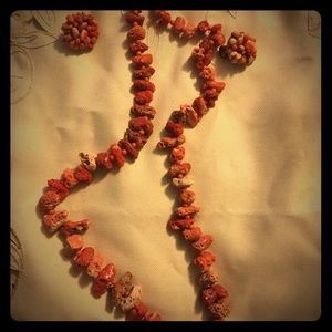 Vintage Japan Coral Necklace & Earrings